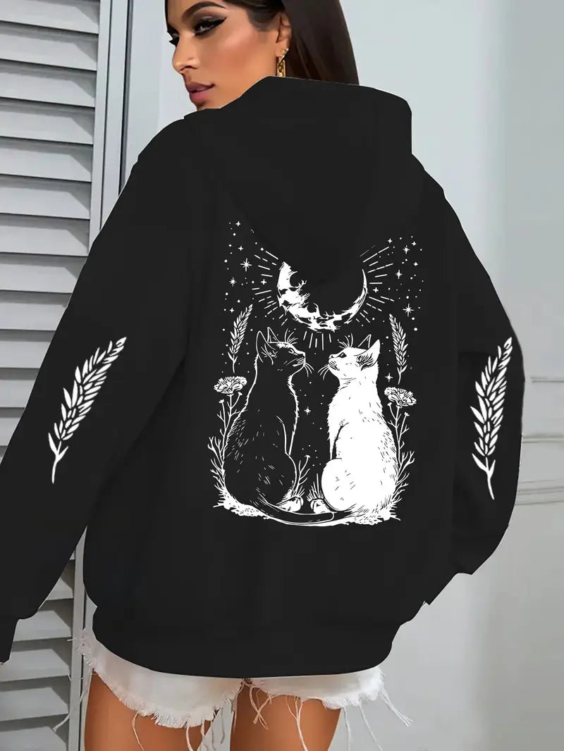 Mystical Moon & Stars Cat Hoodie