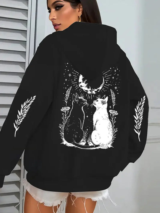 Mystical Moon & Stars Cat Hoodie