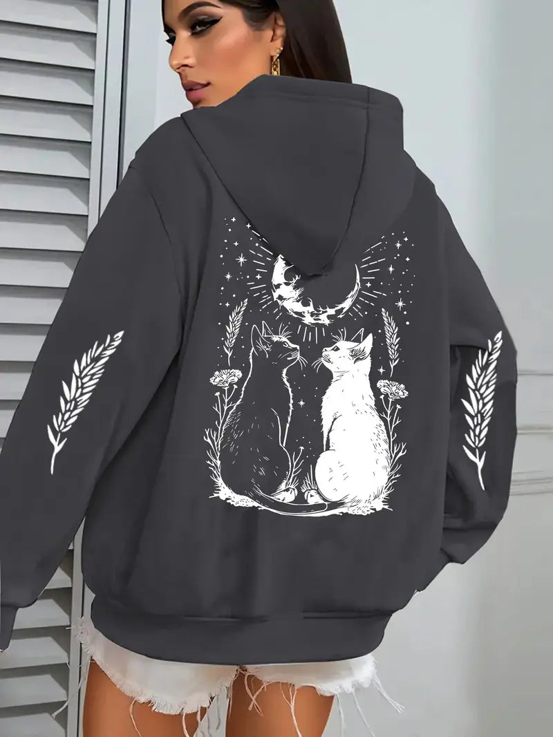 Mystical Moon & Stars Cat Hoodie
