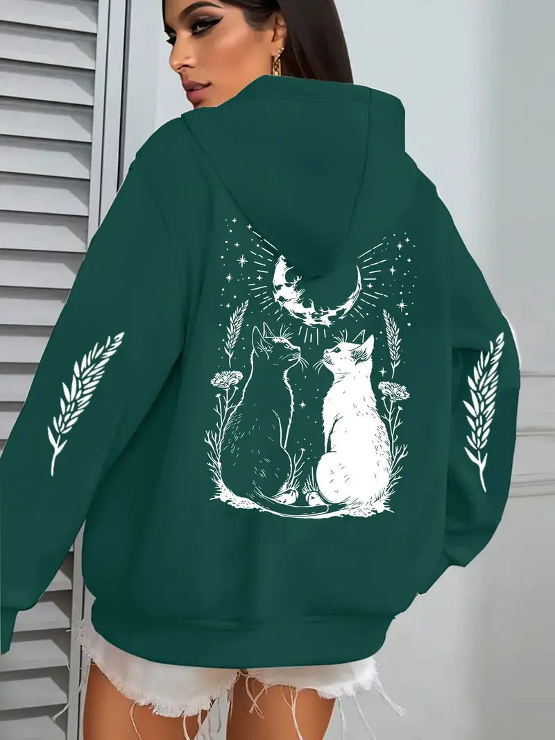 Mystical Moon & Stars Cat Hoodie