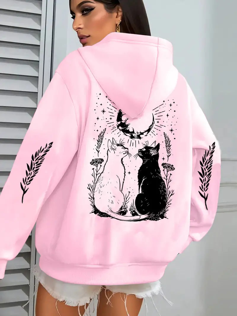 Mystical Moon & Stars Cat Hoodie